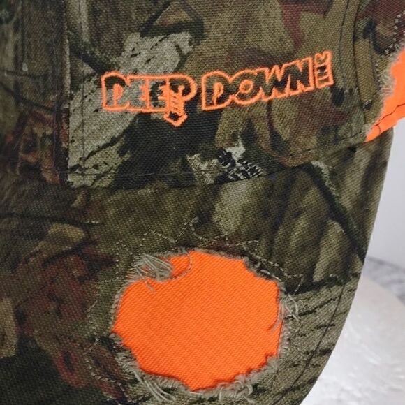 Deep Down Mossy Oak & Hunter Orange Distressed Cap - Picture 7 of 8